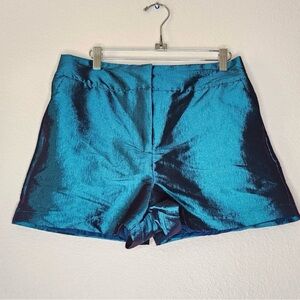 House of Harlow 1960 Shimmering Teal High Waist Shorts